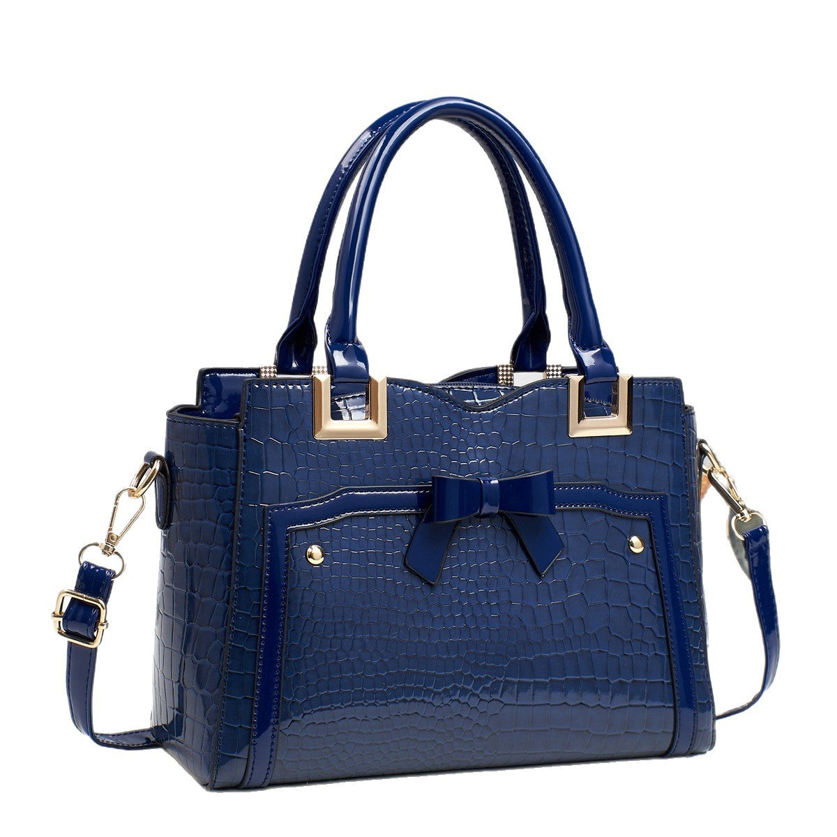 Sarah Express Structured PU Leather Tote Clutch Set