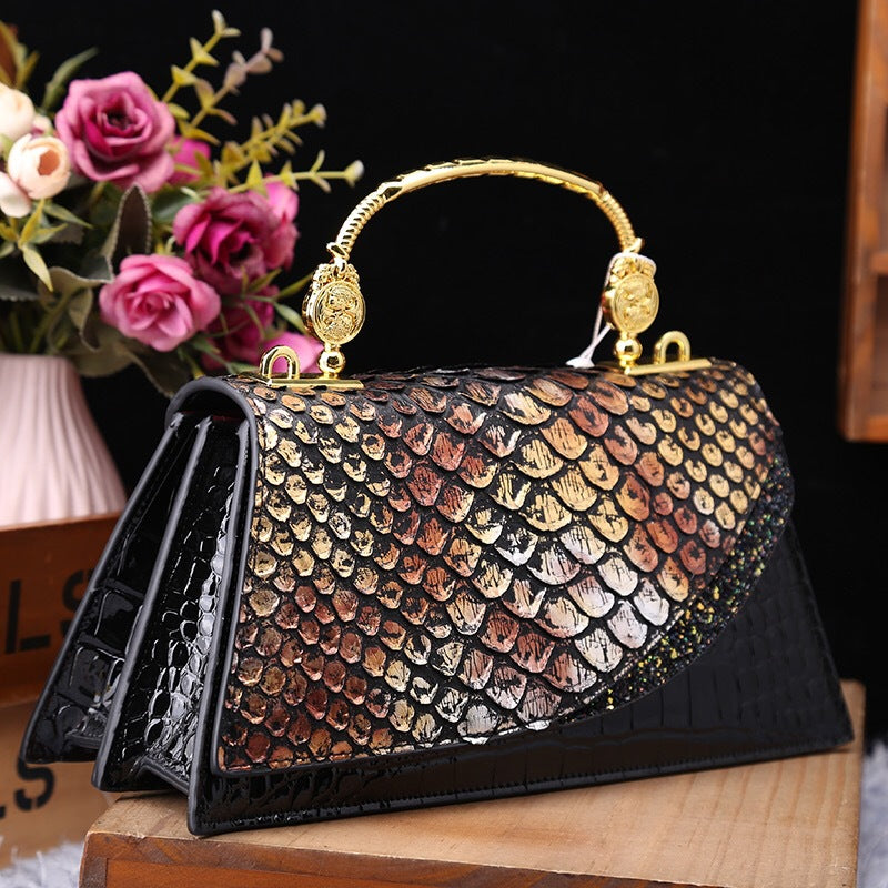 Sarah Express Retro Contrast Color Shoulder Messenger Bag