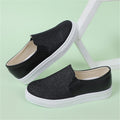 Sarah Express Sequined Round Toe Slip On Sneakers Black