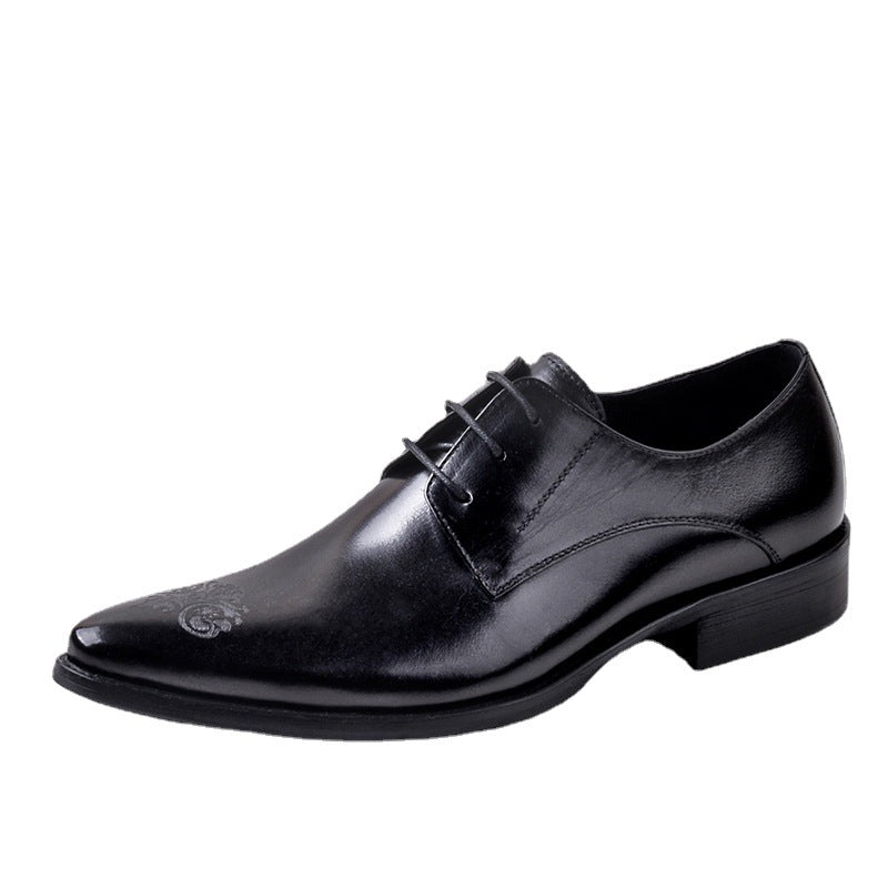 Sarah Express Men's Carved Pointed Toe Business Shoes