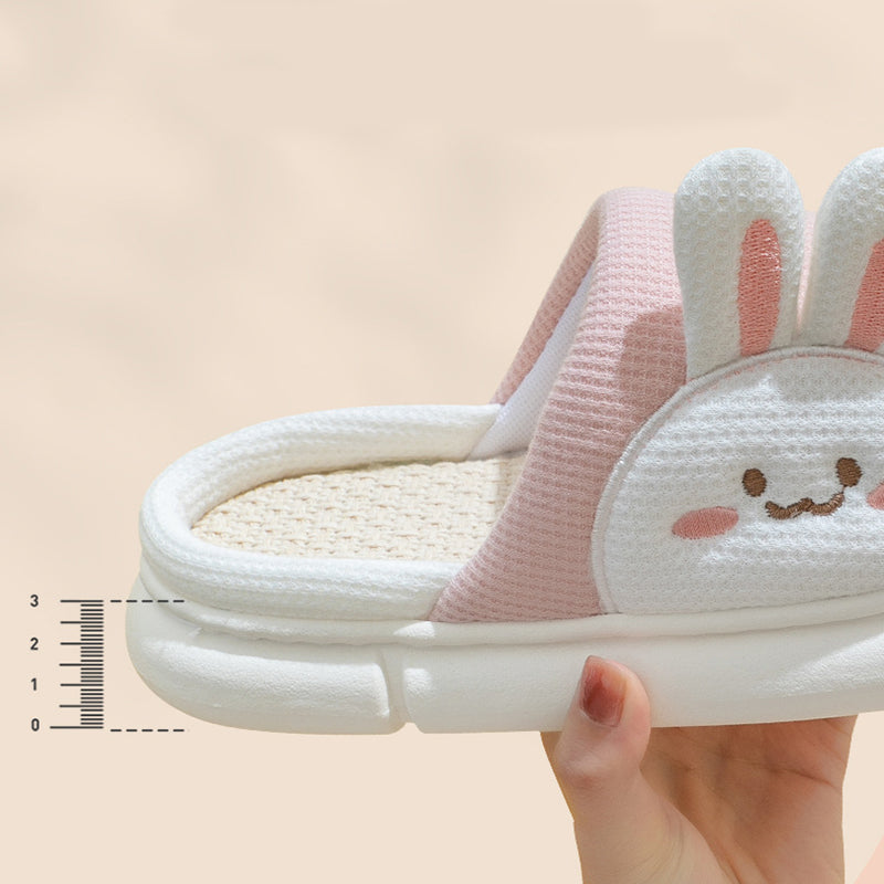 Sarah Express Unisex Rabbit Linen House Slippers