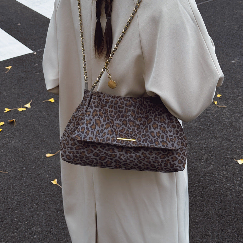 Sarah Express Leopard Print Shoulder Bag with Double Straps