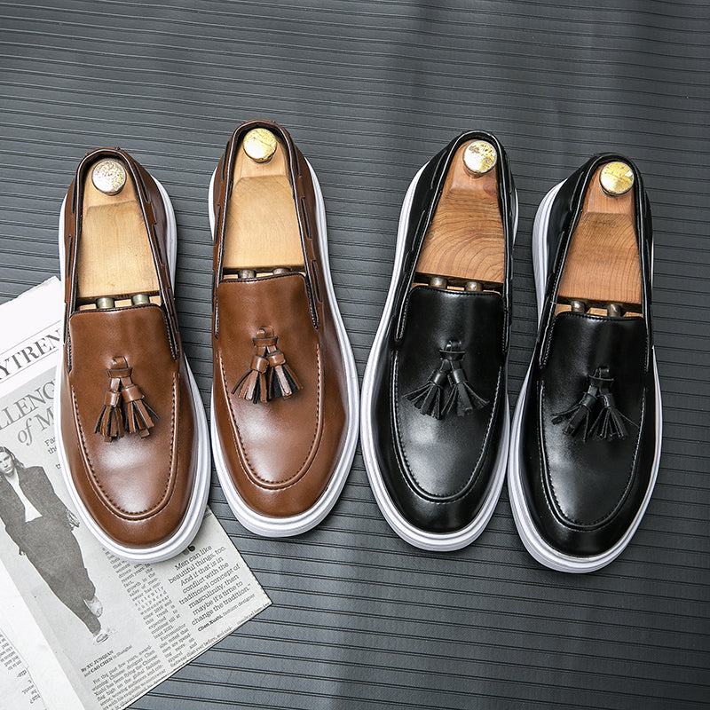 Sarah Express Men's Tassel Slip-On Pointed Toe Loafers