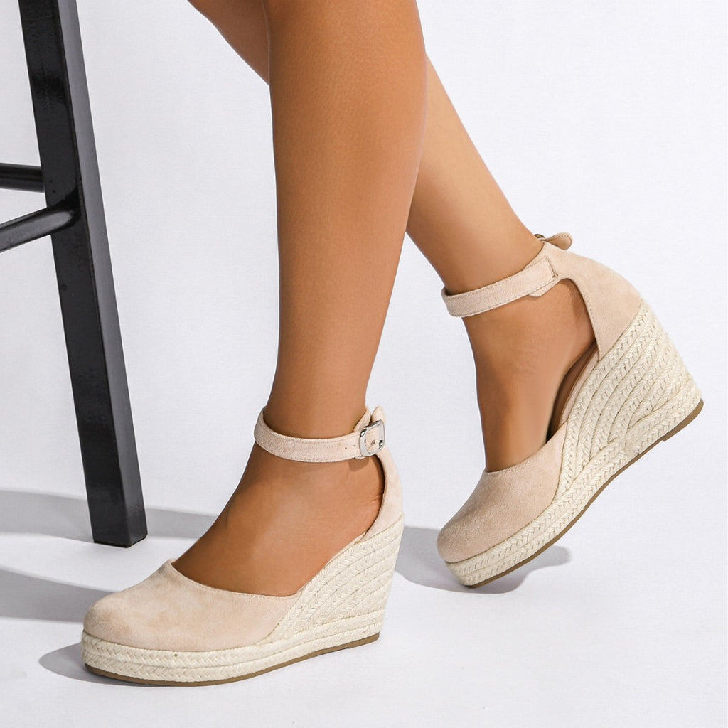 Sarah Express Women's Straw-Woven Jute-Strand Wedge Sandals