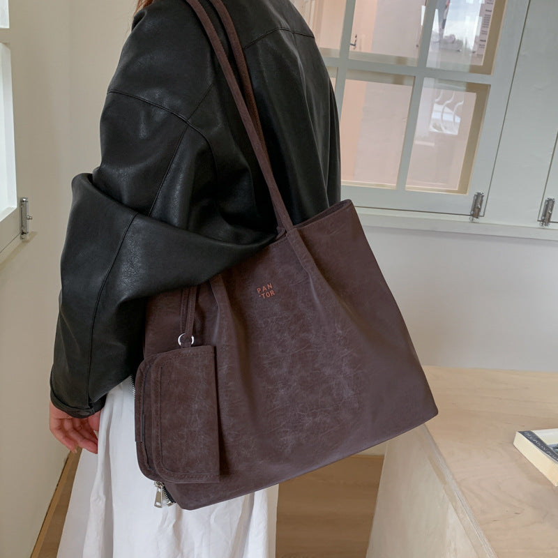 Sarah Express Retro Versatile PU Leather Shoulder Bag