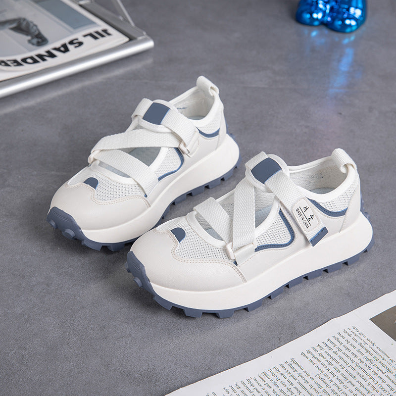 Sarah Express Korean Style Chunky Platform Fashion Sneakers White Blue