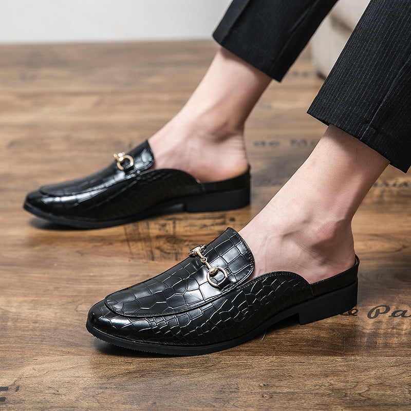 Sarah Express Men's Metal Accent Backless Loafer Slippers