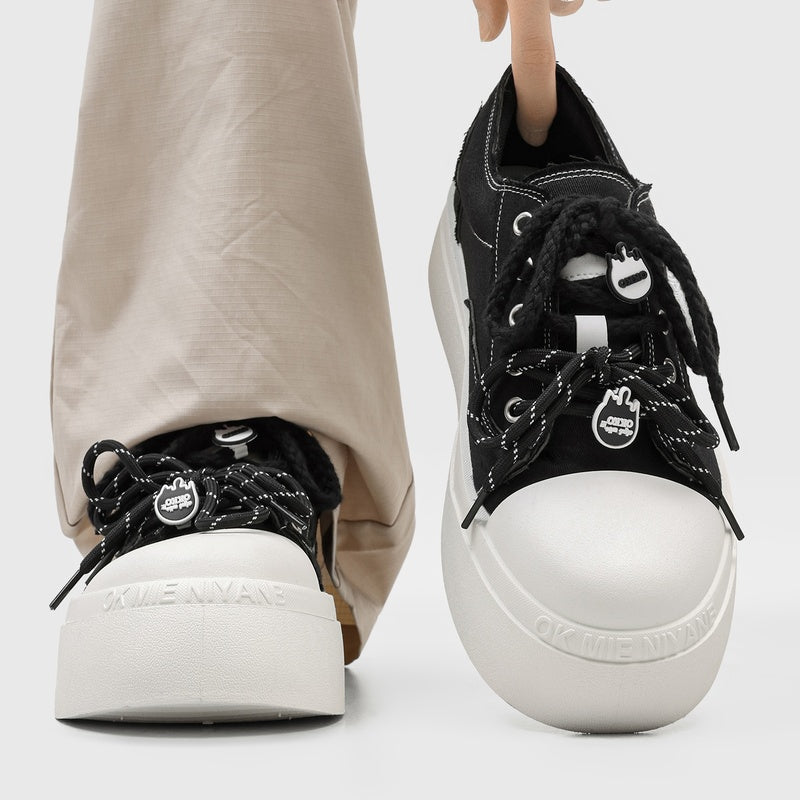 2026 New Spring Couple Canvas Skate Shoes, Toe-cap Height-increasing Casual Sneakers For Students & Men – product detail alternate view 3