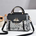 Sarah Express Structured Weaved Pattern Crossbody Travel Bag Black