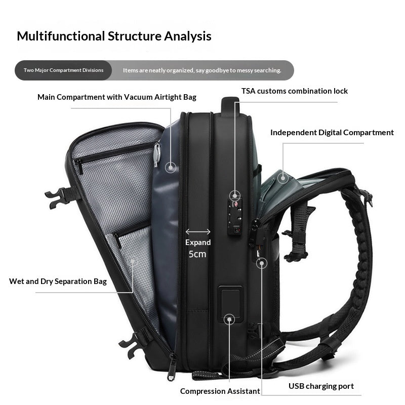 Sarah Express Large Capacity Expandable Oxford Travel Backpack
