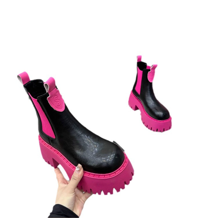 Sarah Express Platform Muffin Sole Ankle Boots