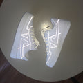 Sarah Express Reflective White Low Top Lace-Up Sneakers White