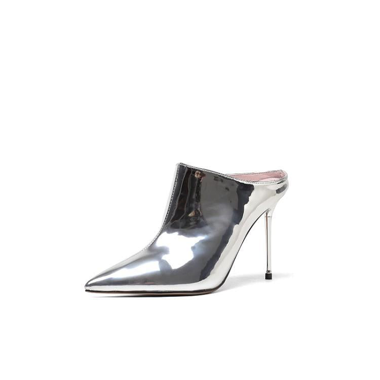 Sarah Express Pointed Toe Stiletto Patent Mules