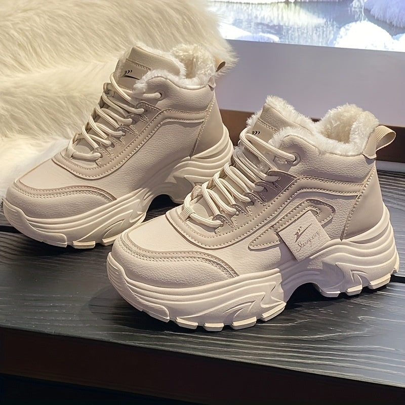 Fleece-Lined High-Top Winter Sneakers – lining detail