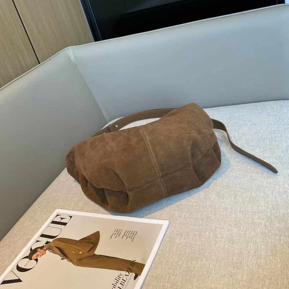 Sarah Express Dumpling Shape Genuine Leather Crossbody Bag