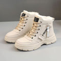 Sarah Express Fleece-Lined Waterproof Winter Sneakers Khaki