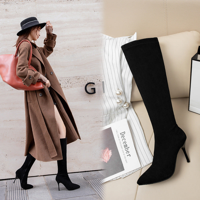 Sarah Express Over-the-Knee Suede Stiletto Boots