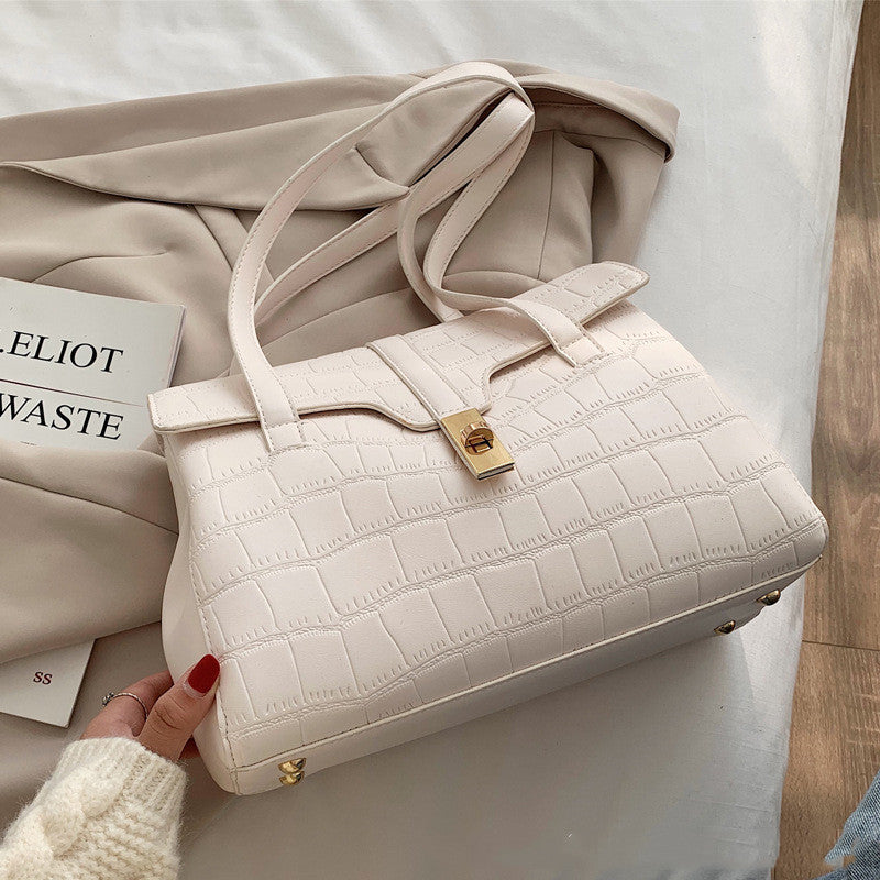 Sarah Express Crocodile Pattern Shoulder Bag White