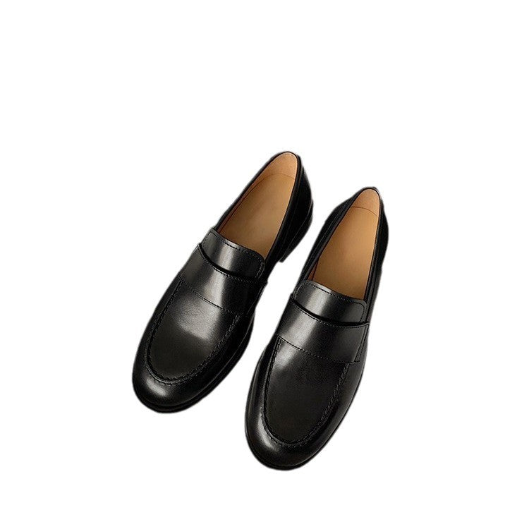 Sarah Express British Style Cowhide Platform Loafers