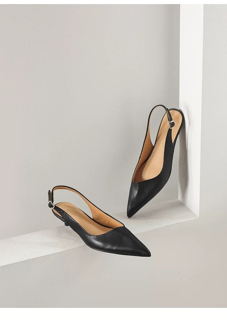 Sarah Express Pointed Toe Stiletto Cutout Sandal Heels