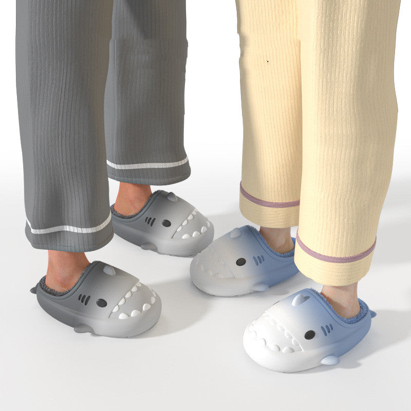 Sarah Express Waterproof Gradient Shark Cotton Slippers