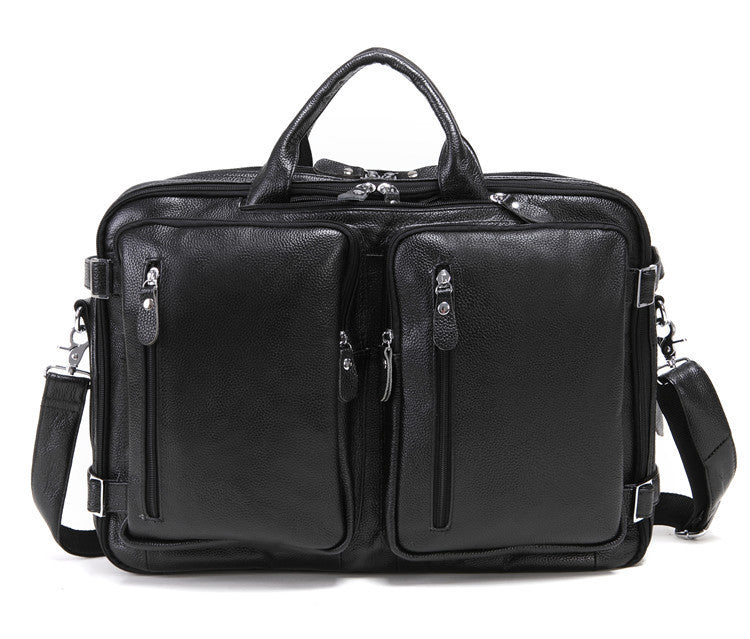 Sarah Express Structured Leather Laptop Handbag