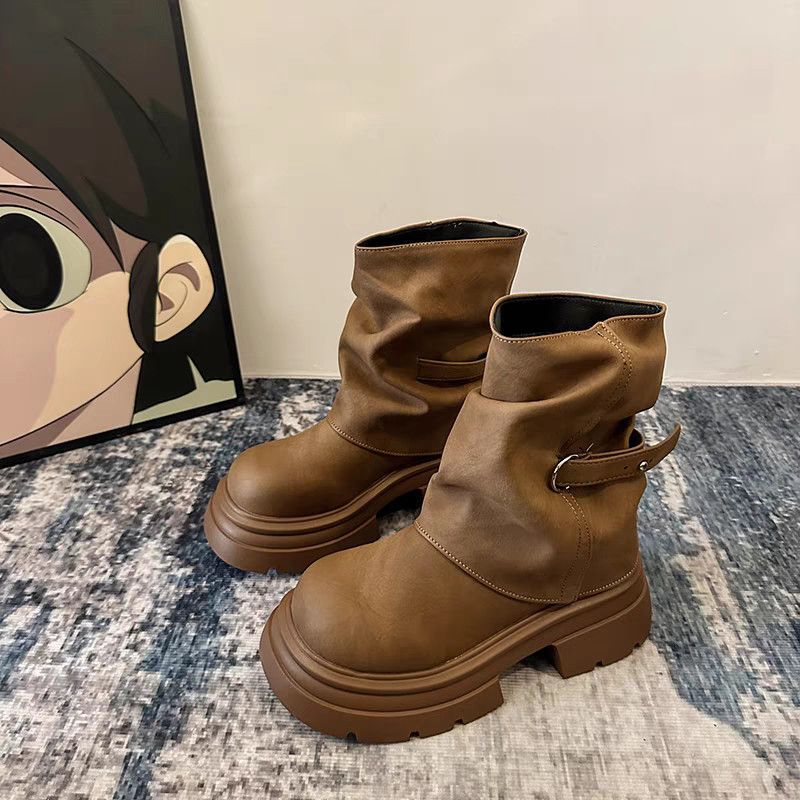 Sarah Express Retro Chunky Platform Combat Ankle Boots