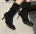 Sarah Express Pointed-Toe Stiletto Ankle Boots Black