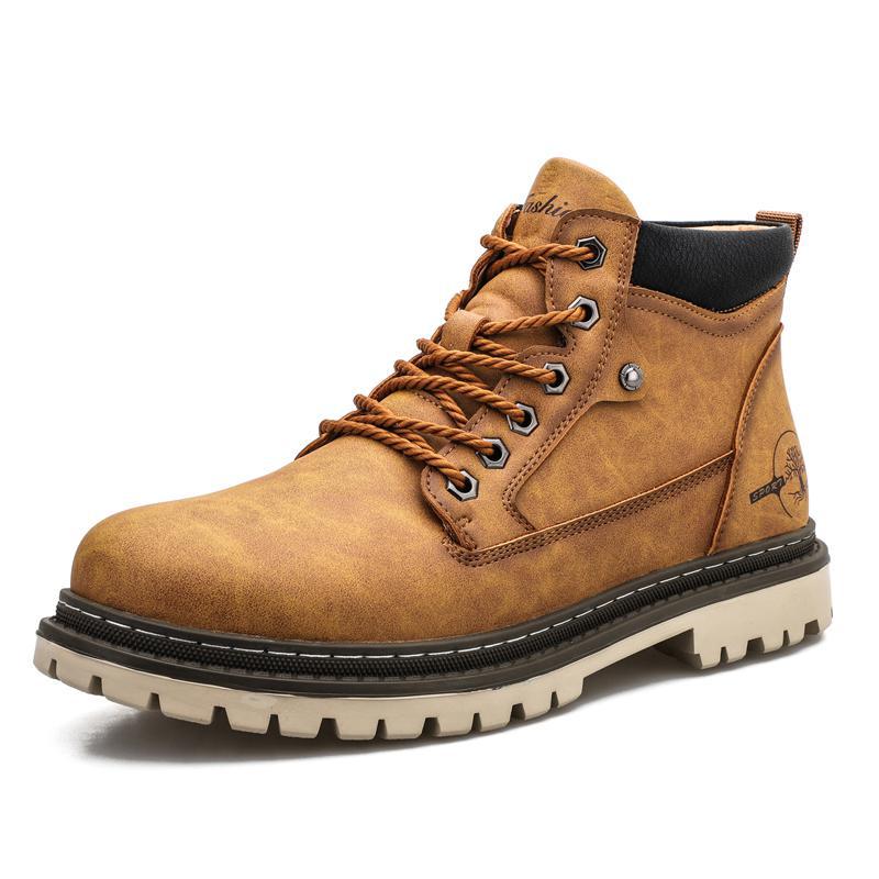Sarah Express Men's Casual High Top Tooling Boots Gold