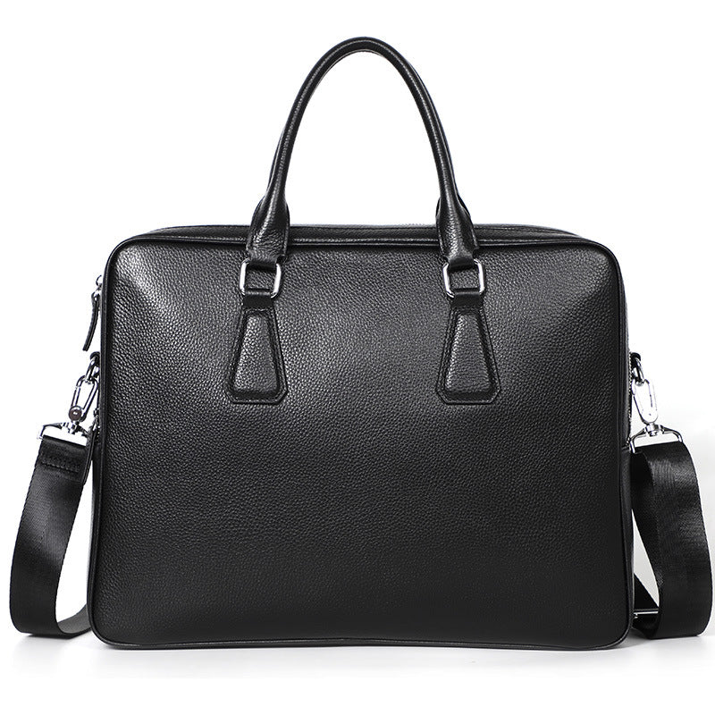 Sarah Express Professional Leather Business Commute Briefcase Black