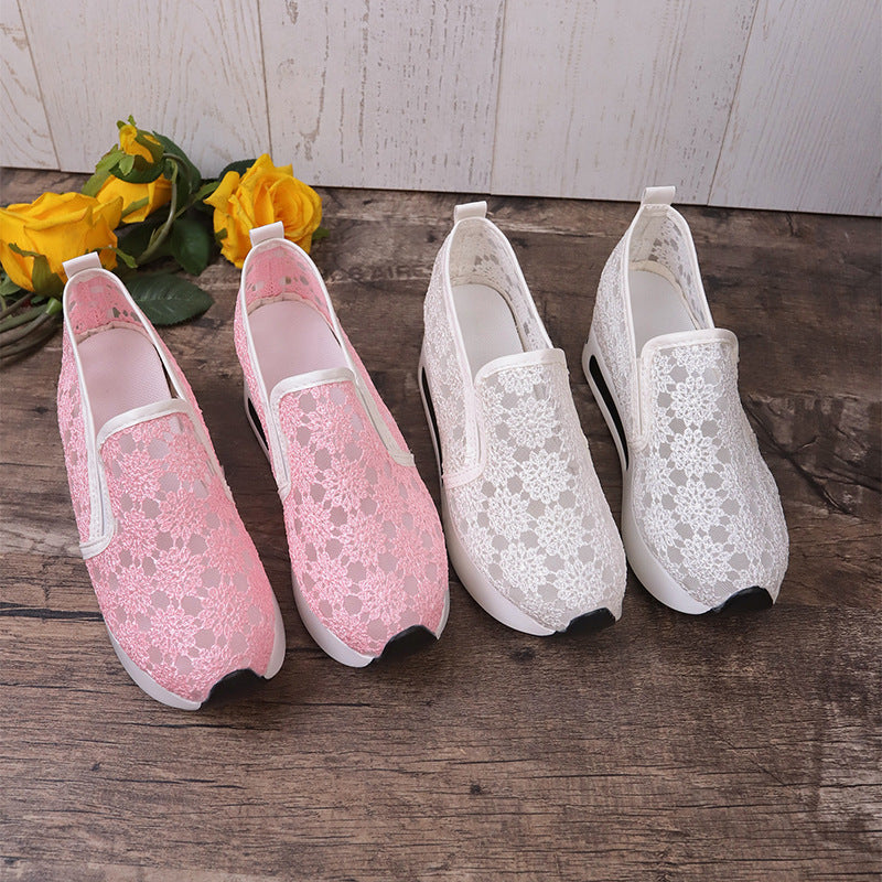 Sarah Express Lace Mesh Platform Slip-On Flats