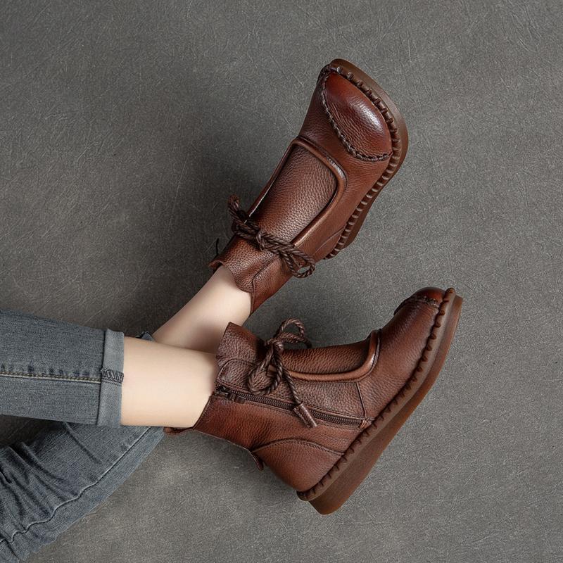 Sarah Express Women's Lace-Up Chunky Heel Ankle Boots
