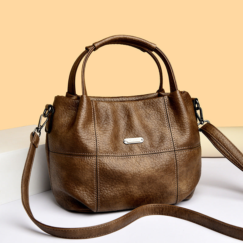 Sarah Express Soft PU Leather Bucket Crossbody Bag