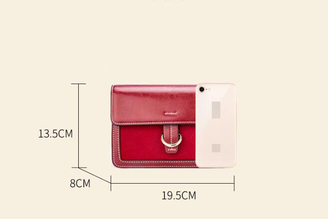Sarah Express Cowhide Crossbody Bag with Patterned Strap