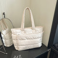 Sarah Express Nylon Multi-Pocket Travel Tote Bag Beige