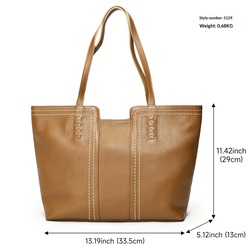 Sarah Express Soft Genuine Leather Patchwork Tote Bag