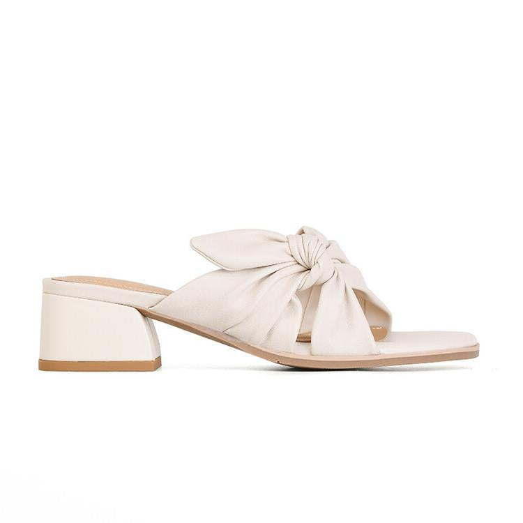 Sarah Express Knotted Strap Low Block Heel Sandals