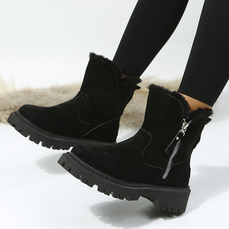 Sarah Express Plush Lined Faux Suede Snow Boots