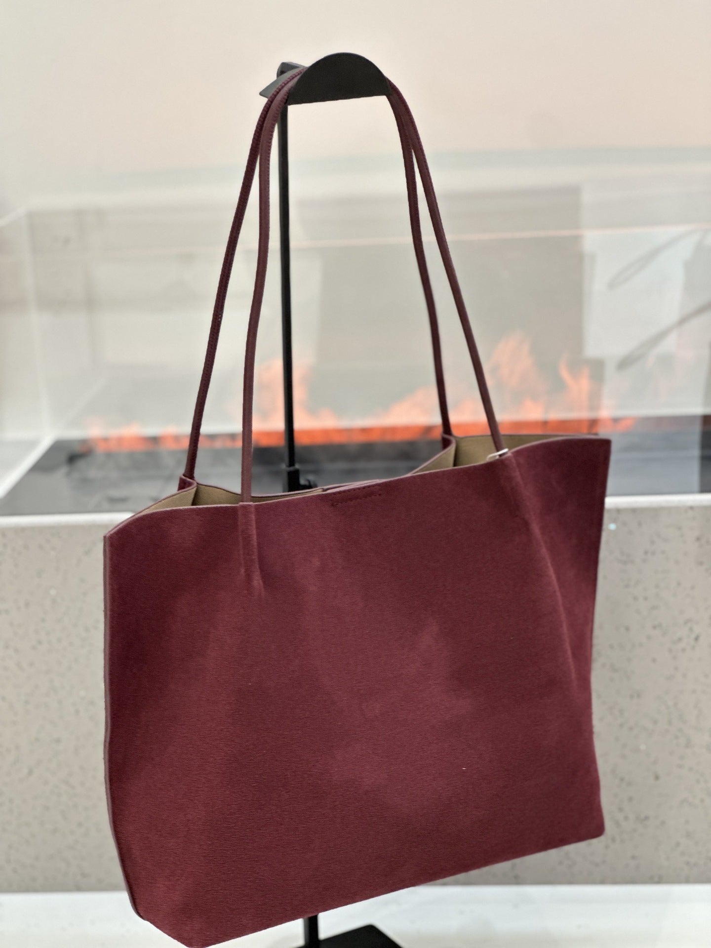 Custom Fall-Winter Minimalist Matte Leather Tote Bag, Large Capacity Women S Bag, Commuter Handbag With Shoulder Strap And Inner Bag – product detail alternate view 4