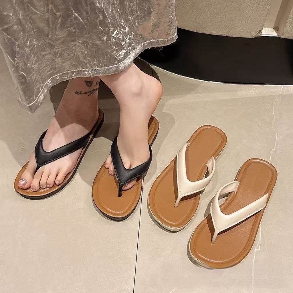 Sarah Express Textured Toe-Strap Flip-Flops for Women