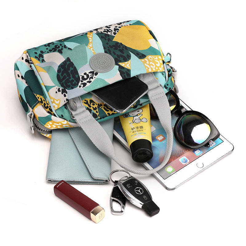 Sarah Express Compact Multi-Pocket Nylon Crossbody Shoulder Bag