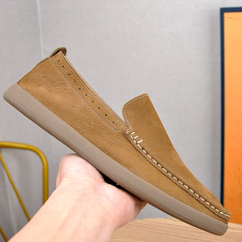 Sarah Express Unisex 's Breathable Leather Slip-On Loafers