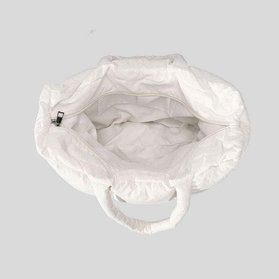 Sarah Express Plush Rhombus Quilted Soft Tote Bag