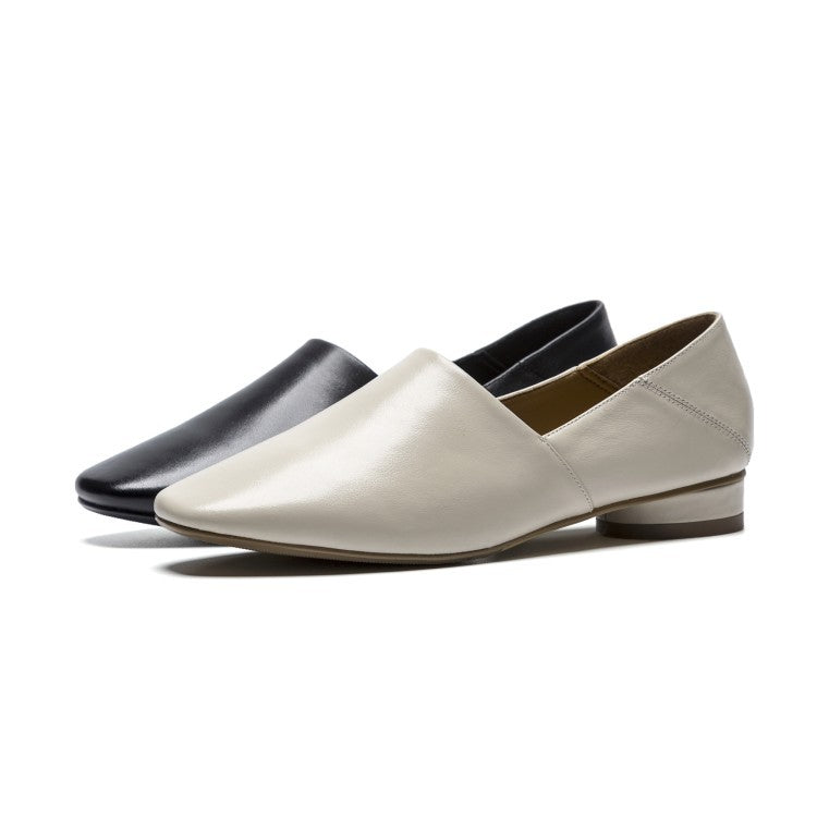 Sarah Express Women's Square Toe Flat Slip-On Shoes