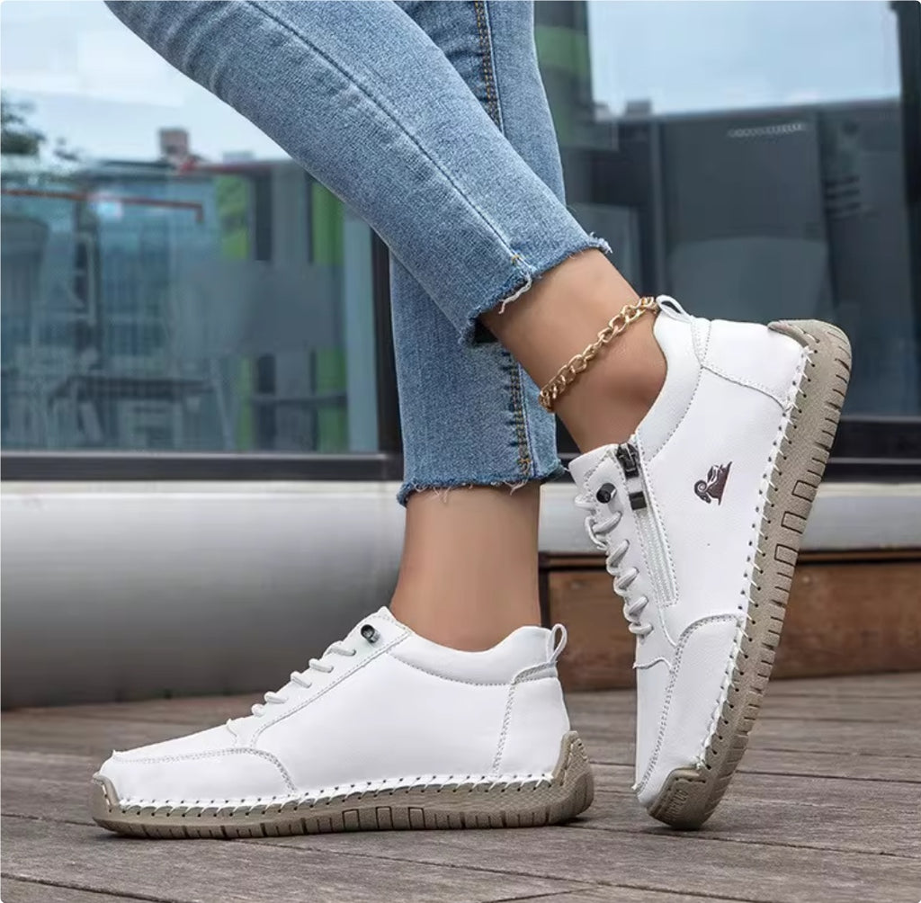 Sarah Express Handmade Stitching Lace-Up Flat Shoes