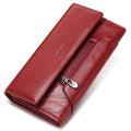 Sarah Express RFID Blocking Cowhide Leather Women's Wallet Red