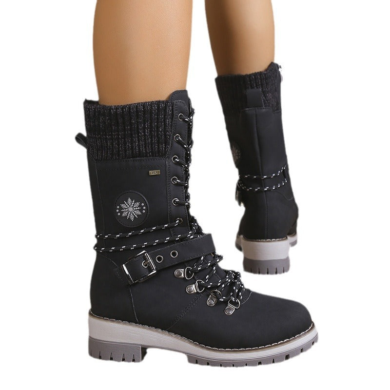 Sarah Express Women's Lace-Up Mid-Calf Winter Boots