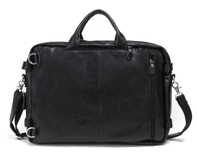 Sarah Express Structured Leather Laptop Handbag