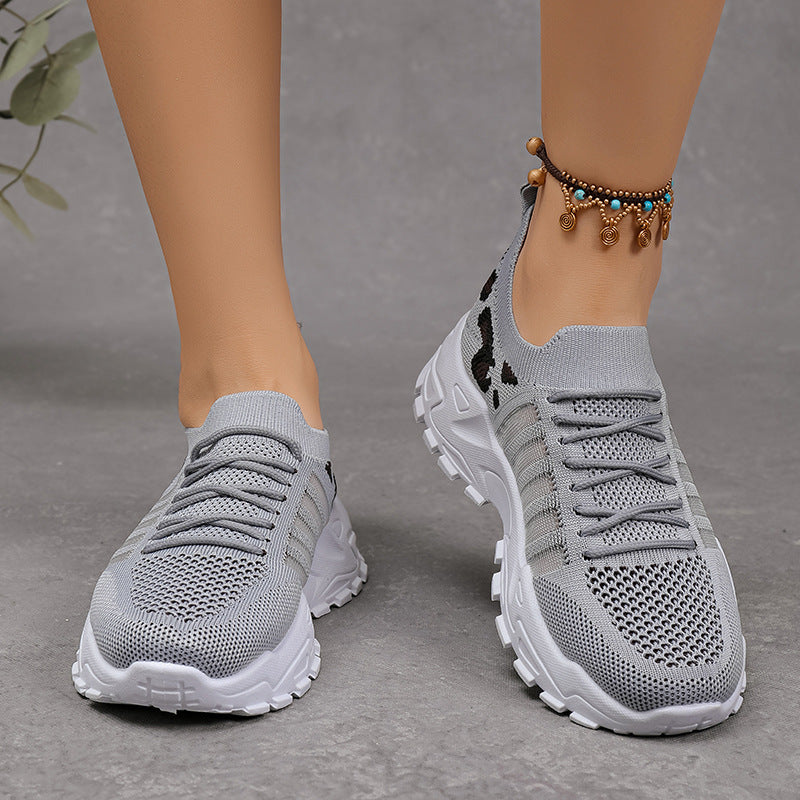 Sarah Express Women's Breathable Mesh Lace-Up Sneakers