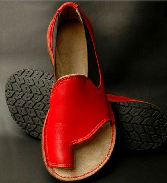 Sarah Express Round Toe Slip-On Summer Sandals Red